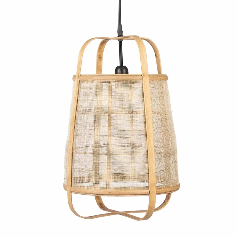 Hängelampe Pendelleuchte Mavis aus Bambus mit Holzdetails
