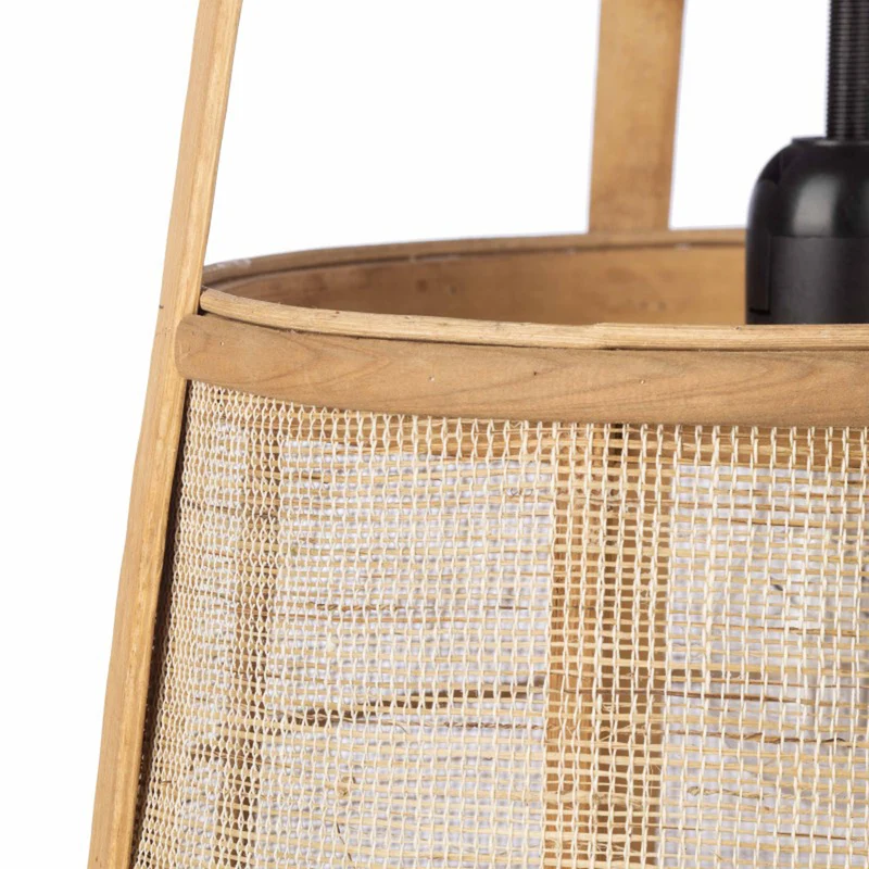 Hängelampe Pendelleuchte Mavis aus Bambus mit Holzdetails