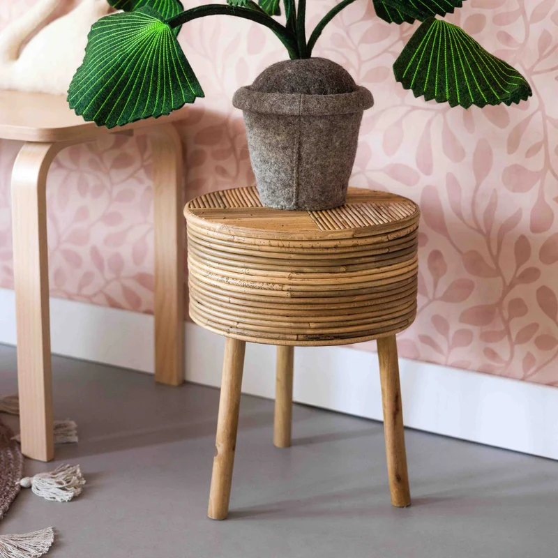 Beistelltisch Molly aus Rattan, mit Stauraum