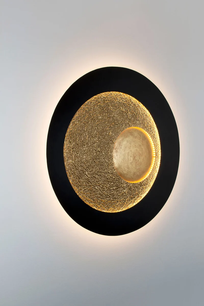 LED-Wandlampe Urano Mega Xxl dimmbar gehämmert Rund