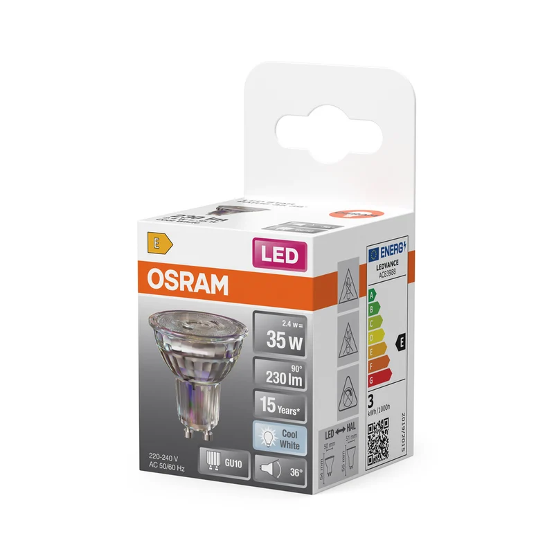 OSRAM LED STAR PAR16 LED Spot (ex 35W) 2,6W / 4000K Kaltweiß GU10