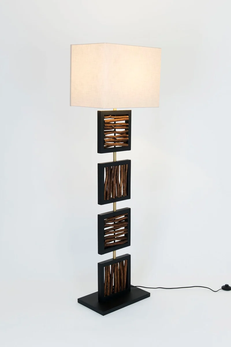 Stehleuchte Vulcano Holz mit Schirm Rechteckig 160 cm