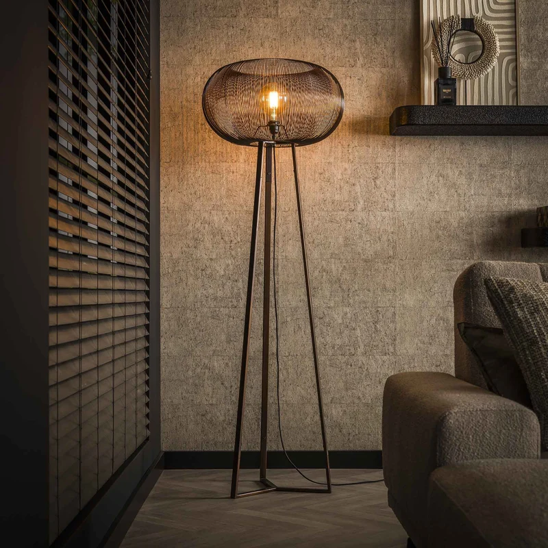Stehlampe 3 Bein copper twist