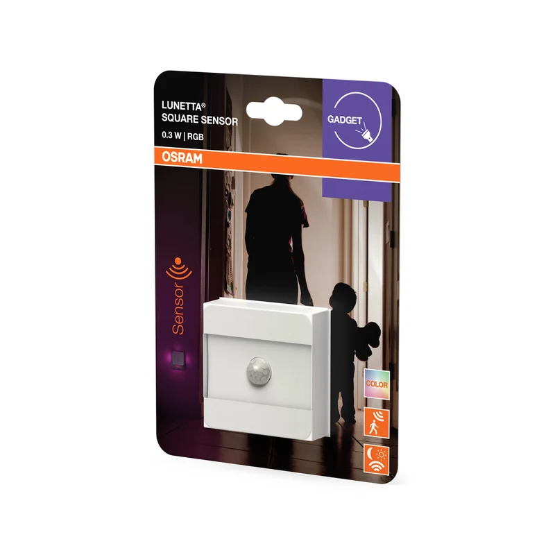 OSRAM LUNETTA SQUARE RGB Nachtlicht mit Bewegungssensor, 0,3W