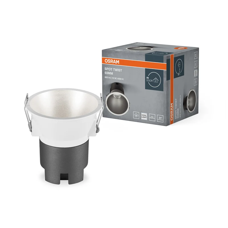 OSRAM SPOT TWIST Ø 93mm Downlight, silber, 10W, 800lm, 840 WT