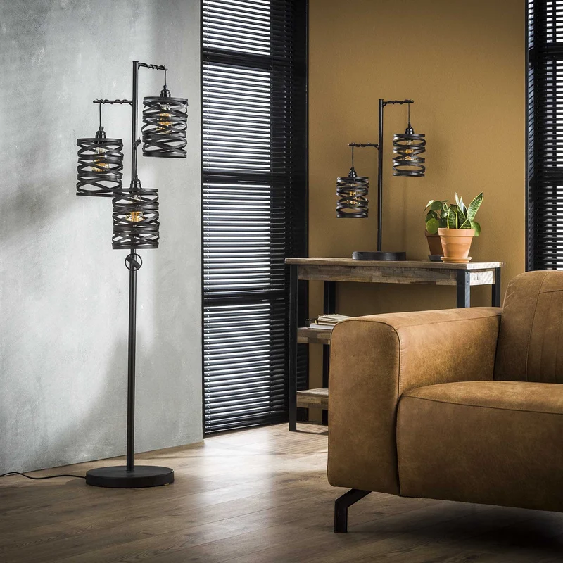 Stehlampe 3L Spindel – Slate grey