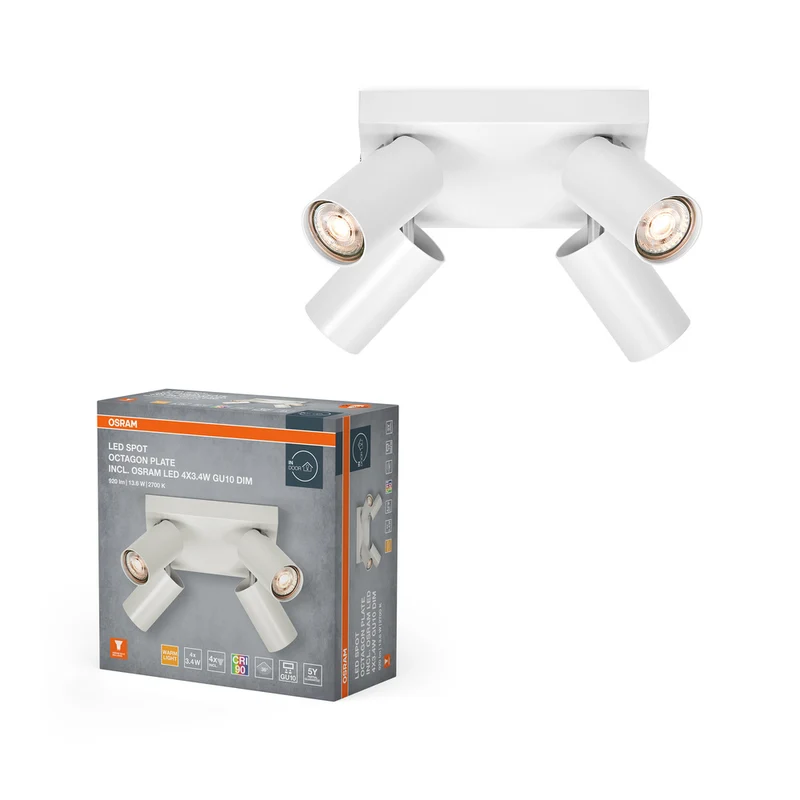 OSRAM LED SPOT OCTAGON PL Deckenleuchte 4 x 3,4W, GU10, 920lm, weiß