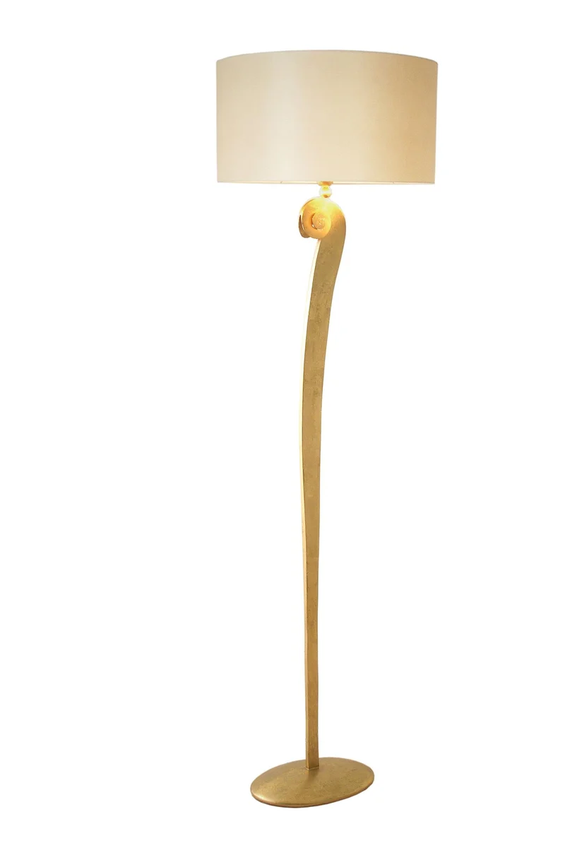 Stehleuchte Lino Ecru mit Schirm Rund 160 cm Gold