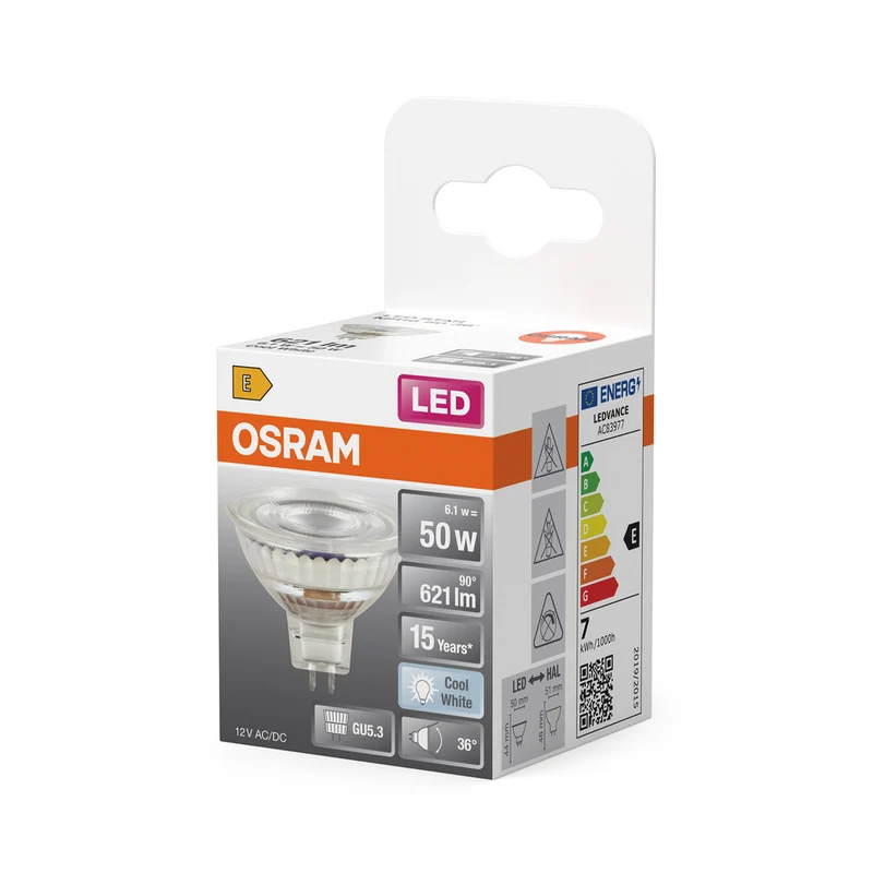 OSRAM LED STAR MR16 12V LED Spot (ex 50W) 6,5W / 4000K Kaltweiß GU5.3