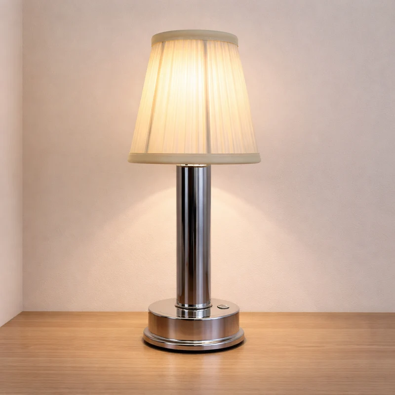 Euroselle Metal LED Table Lamp Rechargeable Wireless Desk Or Bedside Lamp