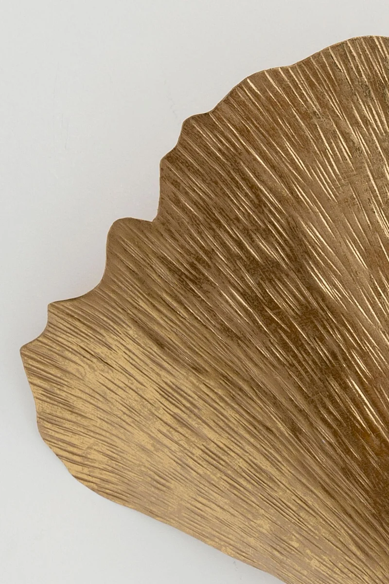 Wandlampe Ginkgo Tre 2-flammig gehämmert 32x10cm Gold