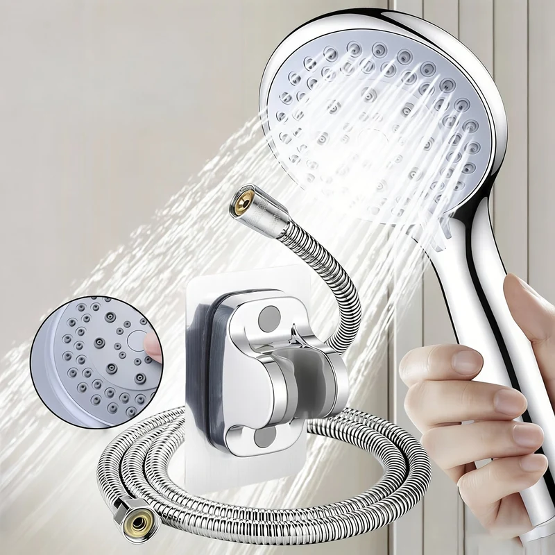 5-Mode High-Pressure Shower Head Set With Powerful Multi-Mode Spray And Smooth Water Flow by Euroselle