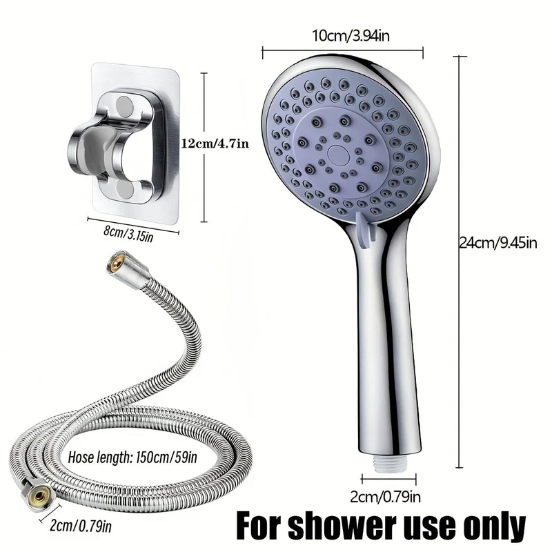 5-Mode High-Pressure Shower Head Set With Powerful Multi-Mode Spray And Smooth Water Flow by Euroselle