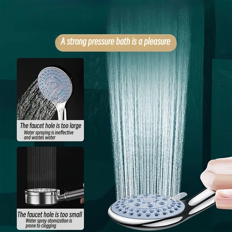 5-Mode High-Pressure Shower Head Set With Powerful Multi-Mode Spray And Smooth Water Flow by Euroselle