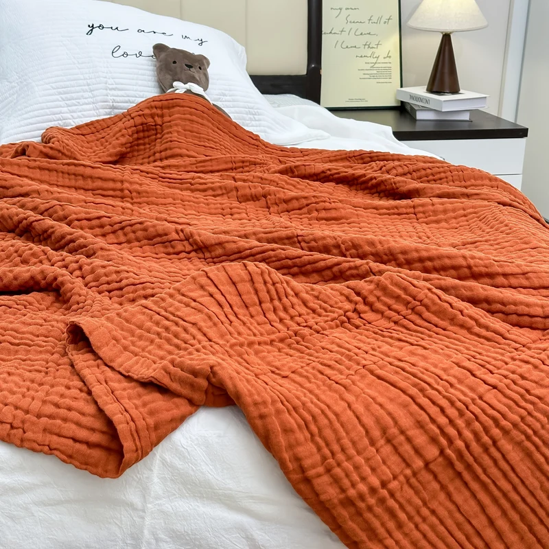 Euroselle Ultra-Breathable 6-Layer Cotton Gauze Blanket For All-Season Comfort