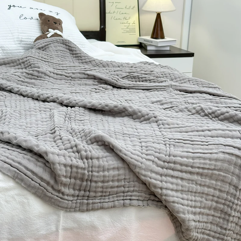 Euroselle Ultra-Breathable 6-Layer Cotton Gauze Blanket For All-Season Comfort
