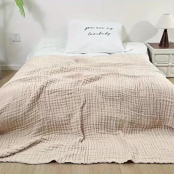 Euroselle Ultra-Breathable 6-Layer Cotton Gauze Blanket For All-Season Comfort