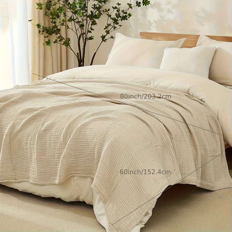 Euroselle Ultra-Breathable 6-Layer Cotton Gauze Blanket For All-Season Comfort