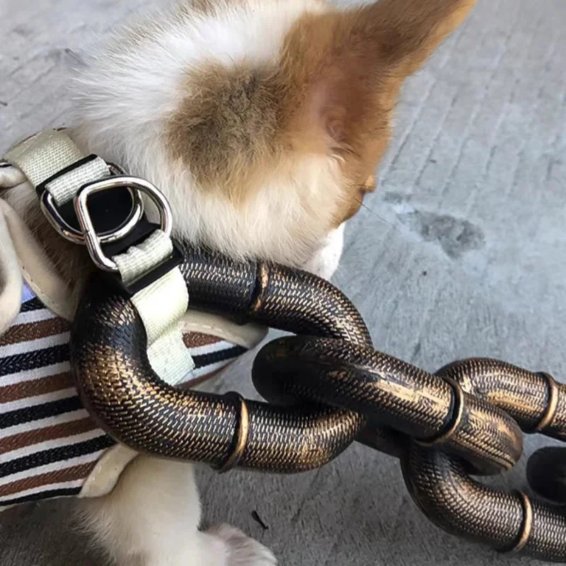 Euroselle Adjustable Dog Collar With Durable Metal Chain Design