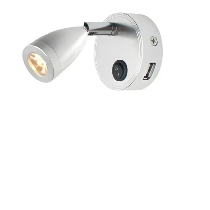 Euroselle Wall Mount LED RV Reading Light With USB Charging And Adjustable