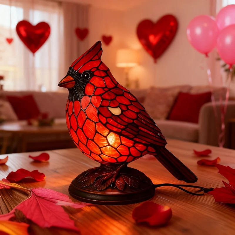 Euroselle USB Powered Red Bird Night Light Cozy Ambient Decor