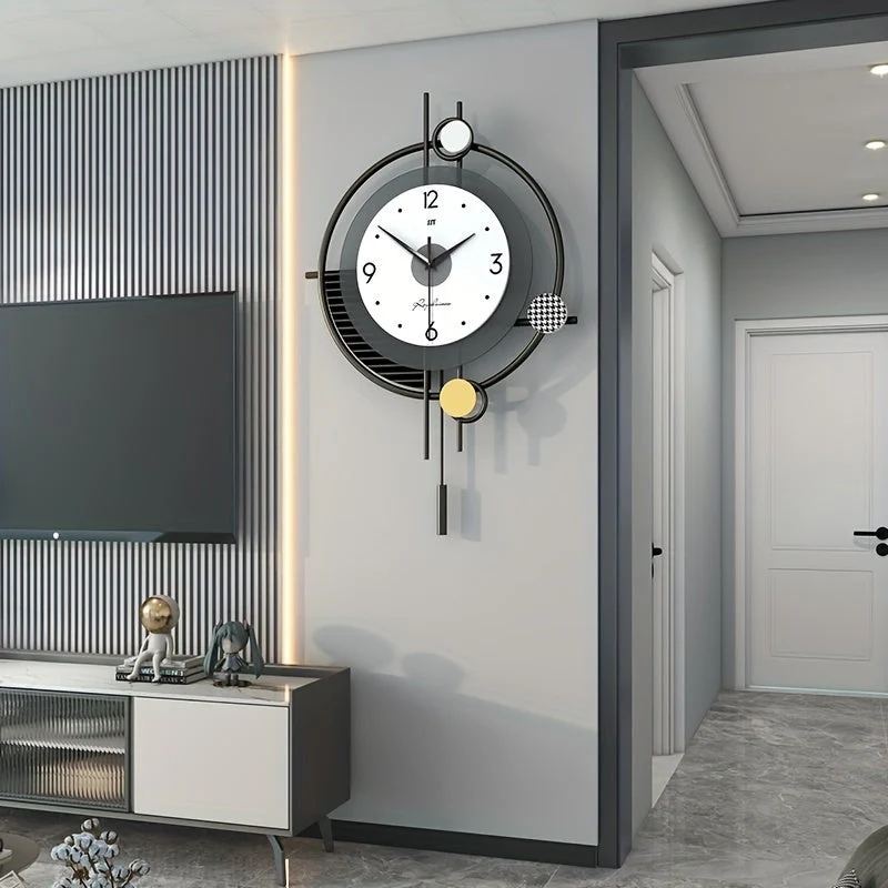 Euroselle Sleek Living Room Clock With Minimalist Design Accent