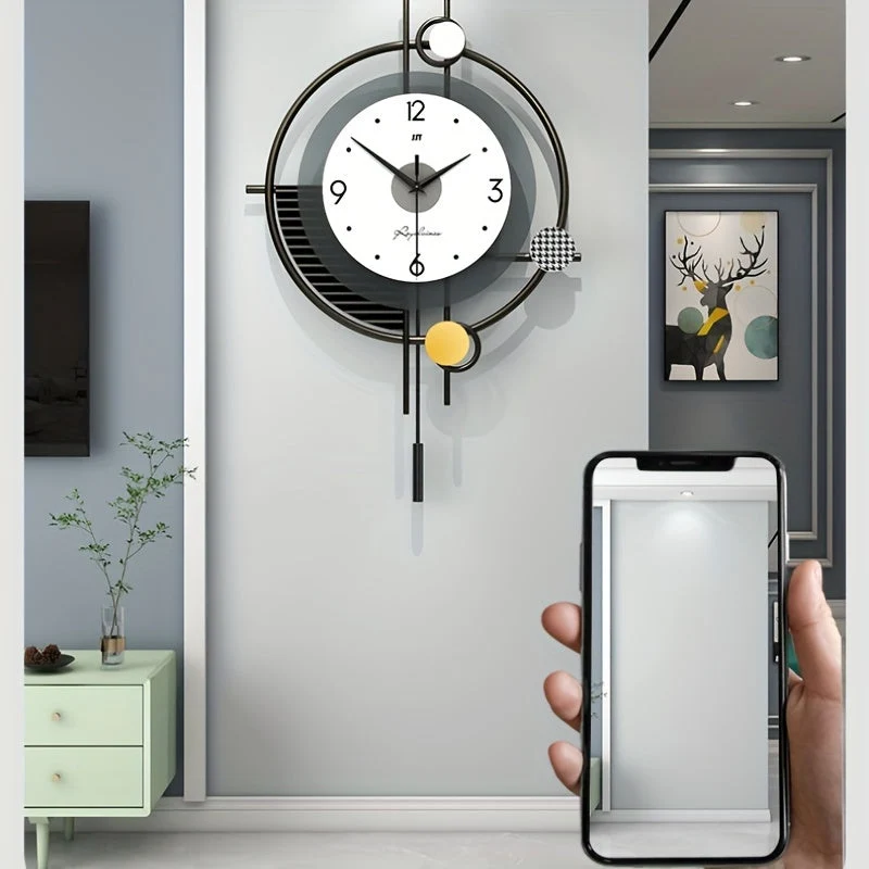 Euroselle Sleek Living Room Clock With Minimalist Design Accent