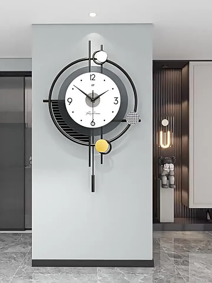 Euroselle Sleek Living Room Clock With Minimalist Design Accent