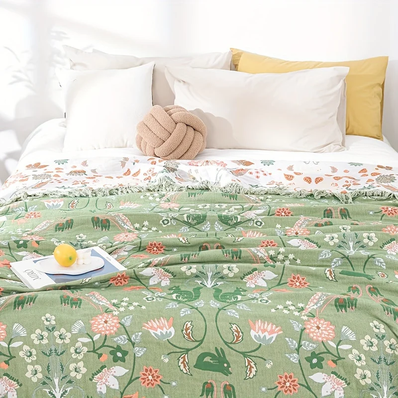 Euroselle Lightweight Reversible Cotton Chiffon Bedspread For Year-Round Comfort