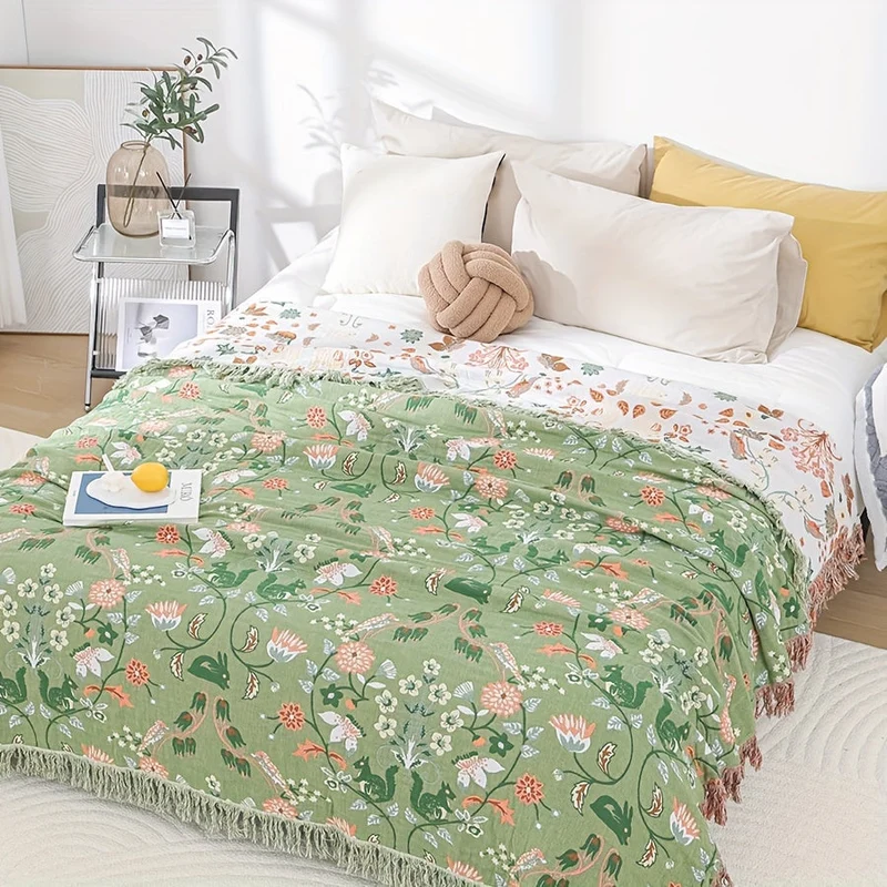 Euroselle Lightweight Reversible Cotton Chiffon Bedspread For Year-Round Comfort