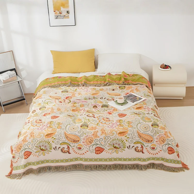 Euroselle Reversible Boho Cotton Gauze Throw Blanket