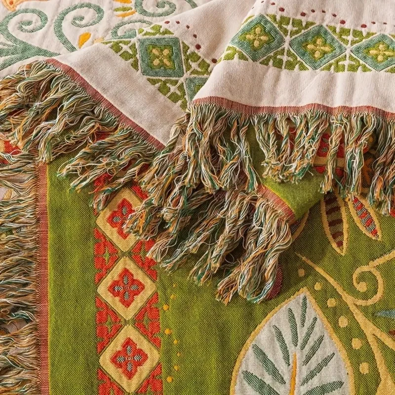 Euroselle Reversible Boho Cotton Gauze Throw Blanket