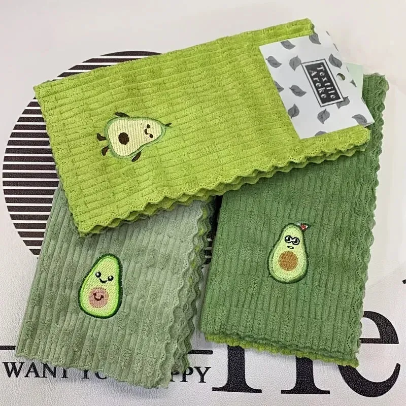 Euroselle Eco-Friendly Avocado Print Dish Towels, Set Of 4 Highly Absorbent Cloths