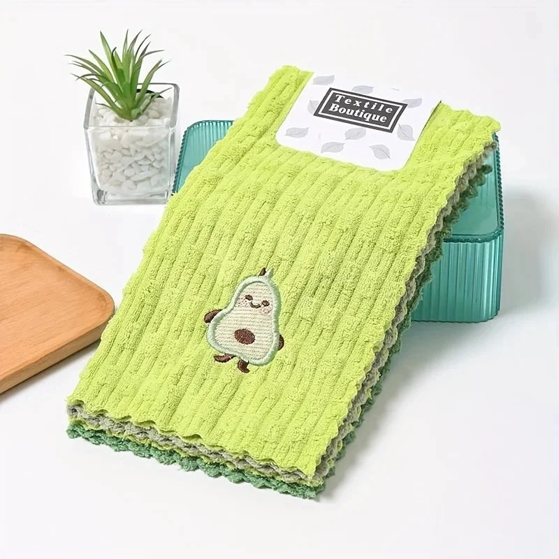 Euroselle Eco-Friendly Avocado Print Dish Towels, Set Of 4 Highly Absorbent Cloths