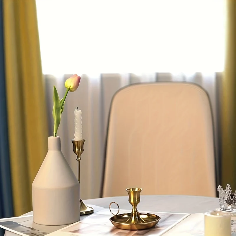 Euroselle Elegant Golden Metal Candlestick For Romantic Table Settings