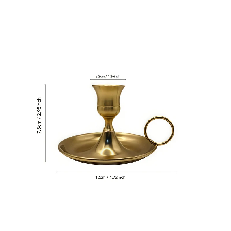Euroselle Elegant Golden Metal Candlestick For Romantic Table Settings