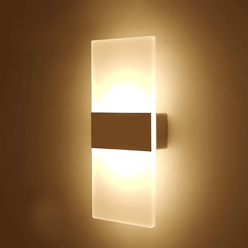 Euroselle LED Wall Mounted Lamp Acrylic Warm White Light With Touch Sensor Indoor