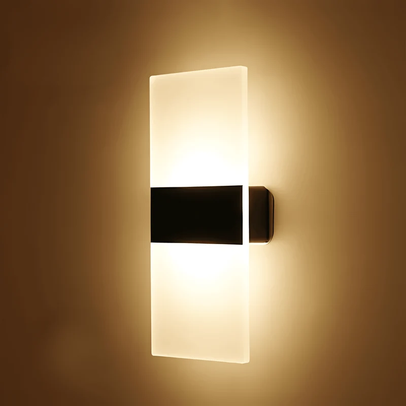 Euroselle LED Wall Mounted Lamp Acrylic Warm White Light With Touch Sensor Indoor