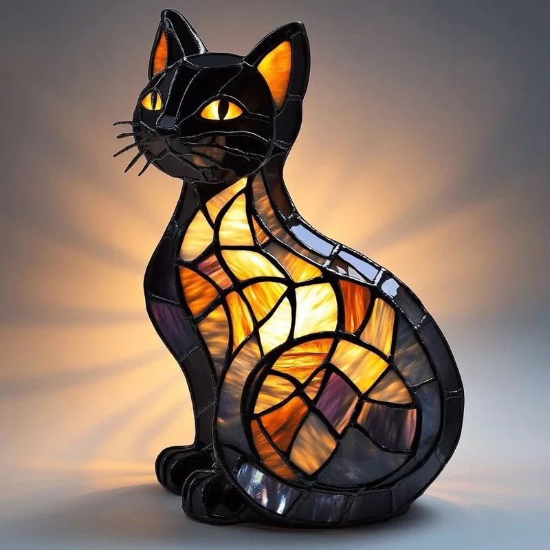 Euroselle Cute Cat Night Lamp With Soft LED Glow For Calming Ambient Light