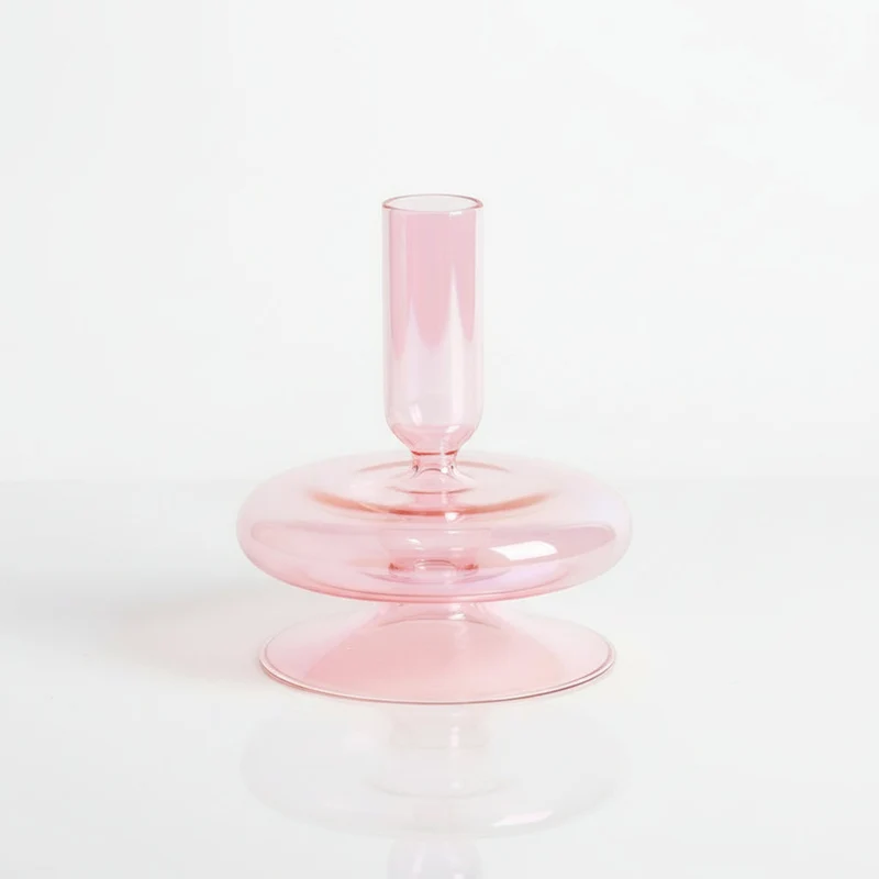 Euroselle Minimalist Glass Candle Holder Vase Decorative Art Piece