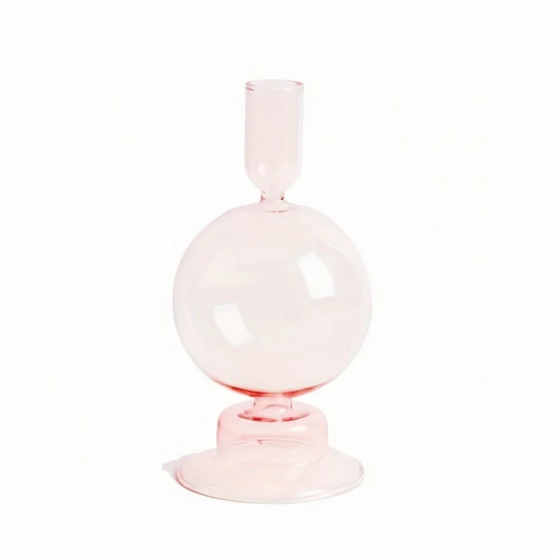 Euroselle Minimalist Glass Candle Holder Vase Decorative Art Piece