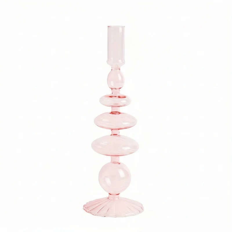 Euroselle Minimalist Glass Candle Holder Vase Decorative Art Piece