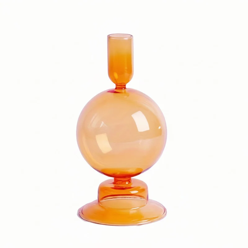 Euroselle Minimalist Glass Candle Holder Vase Decorative Art Piece