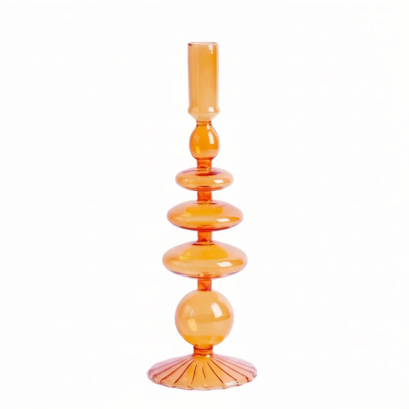 Euroselle Minimalist Glass Candle Holder Vase Decorative Art Piece