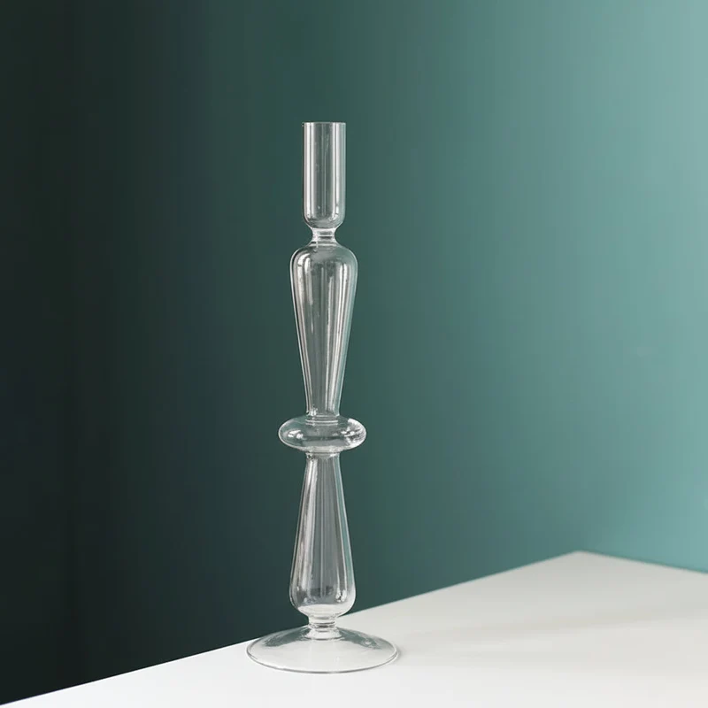 Euroselle Minimalist Glass Candle Holder Vase Decorative Art Piece