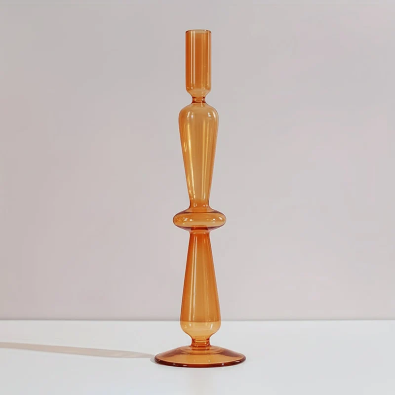 Euroselle Minimalist Glass Candle Holder Vase Decorative Art Piece