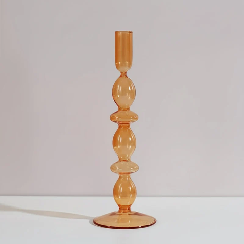 Euroselle Minimalist Glass Candle Holder Vase Decorative Art Piece