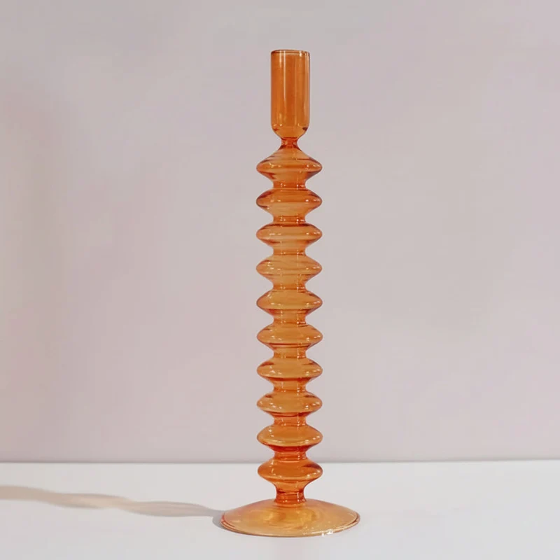 Euroselle Minimalist Glass Candle Holder Vase Decorative Art Piece