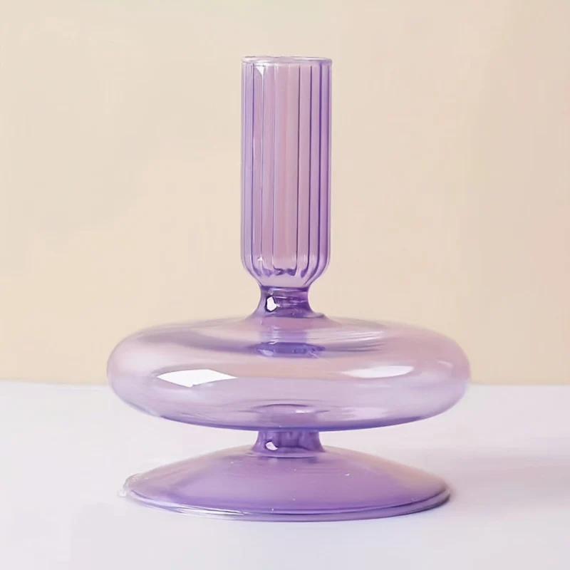 Euroselle Minimalist Glass Candle Holder Vase Decorative Art Piece