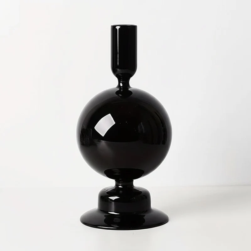 Euroselle Minimalist Glass Candle Holder Vase Decorative Art Piece
